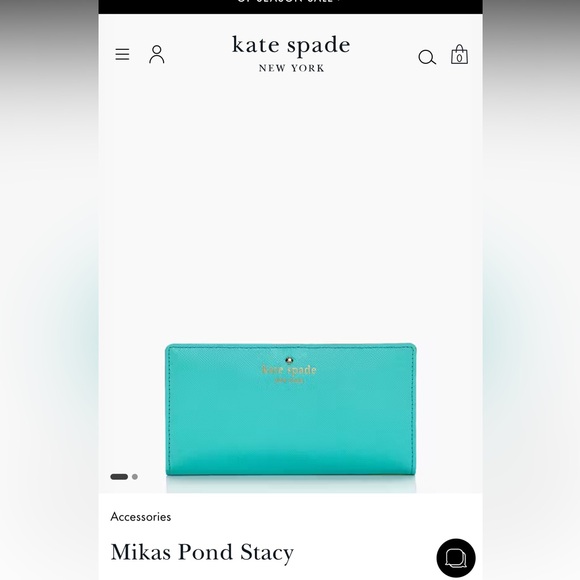 *Like new* Kate Spade Mikas Pond Stacy snap wallet (aqua/mint green) - Picture 9 of 9